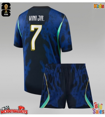 Brazil Vinicius Junior #7 Replica Away Stadium Kit for Kids World Cup 2026 Short Sleeve (+ pants)